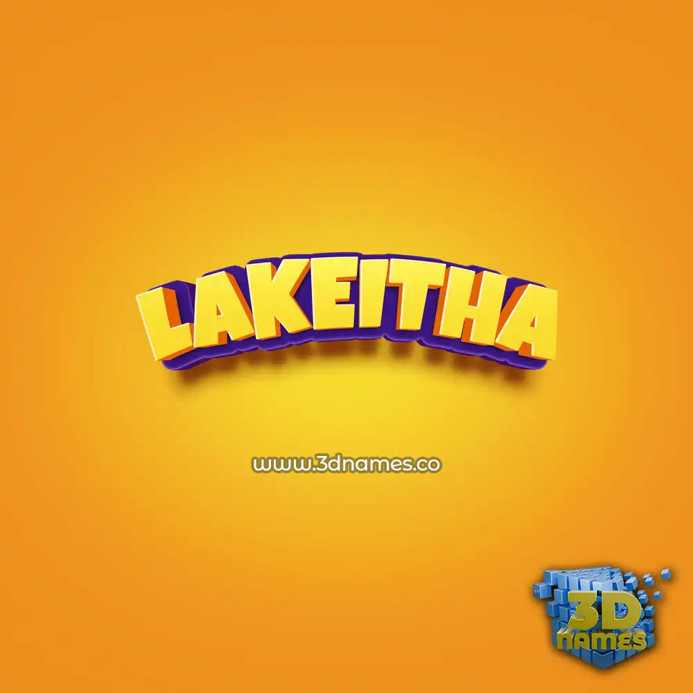 lakeitha in Orange Toon style - 3D name wallpaper