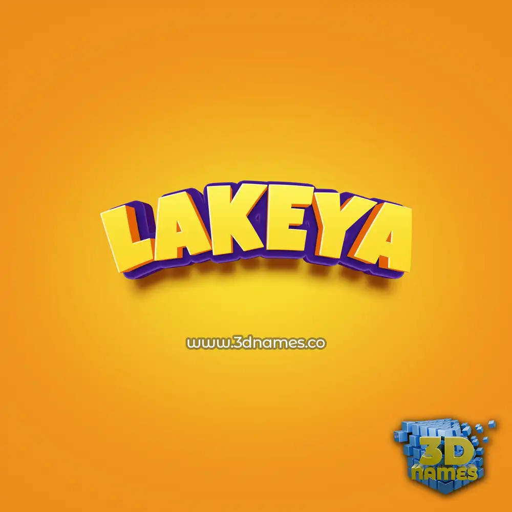 lakeya in Orange Toon style - 3D name wallpaper