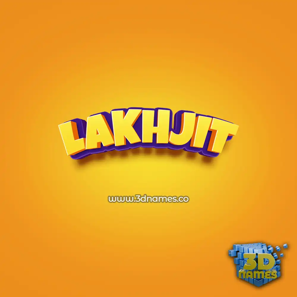 lakhjit in Orange Toon style - 3D name wallpaper