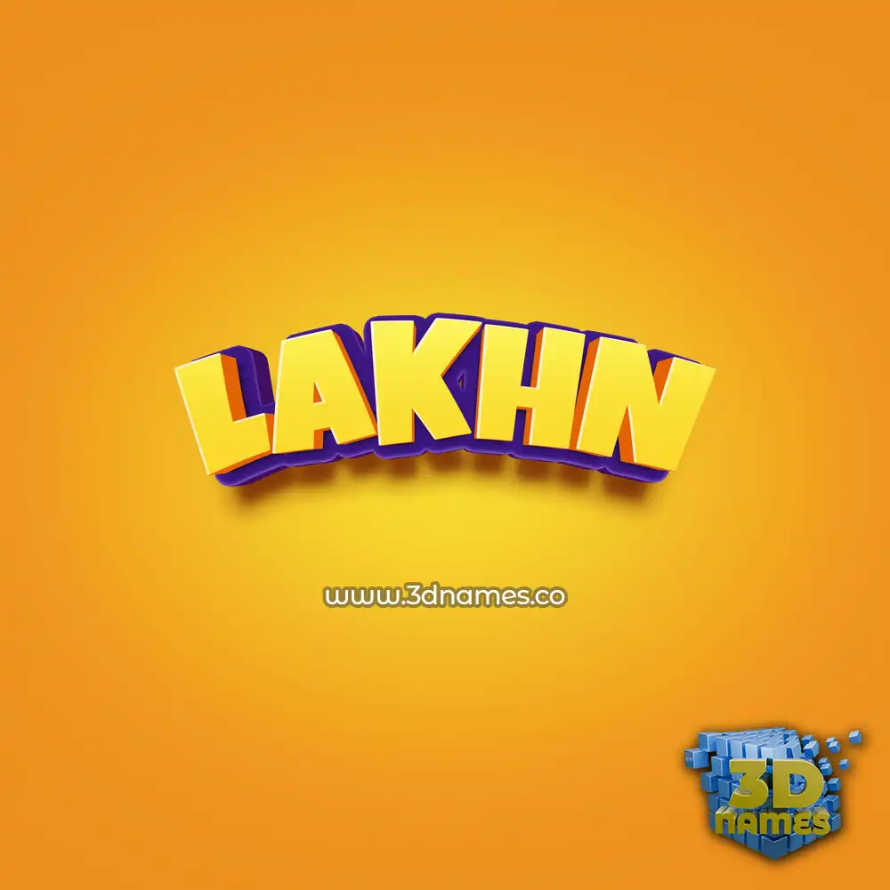 lakhn in Orange Toon style - 3D name wallpaper