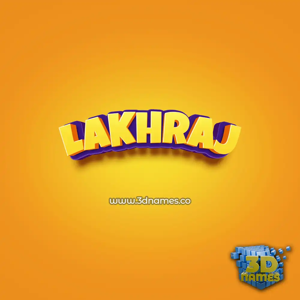 lakhraj in Orange Toon style - 3D name wallpaper