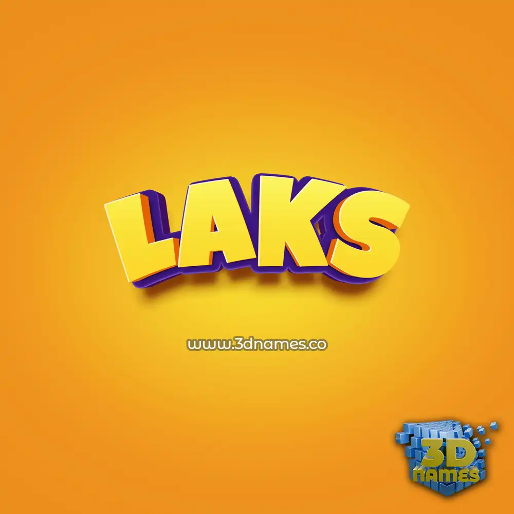 laks in Orange Toon style - 3D name wallpaper
