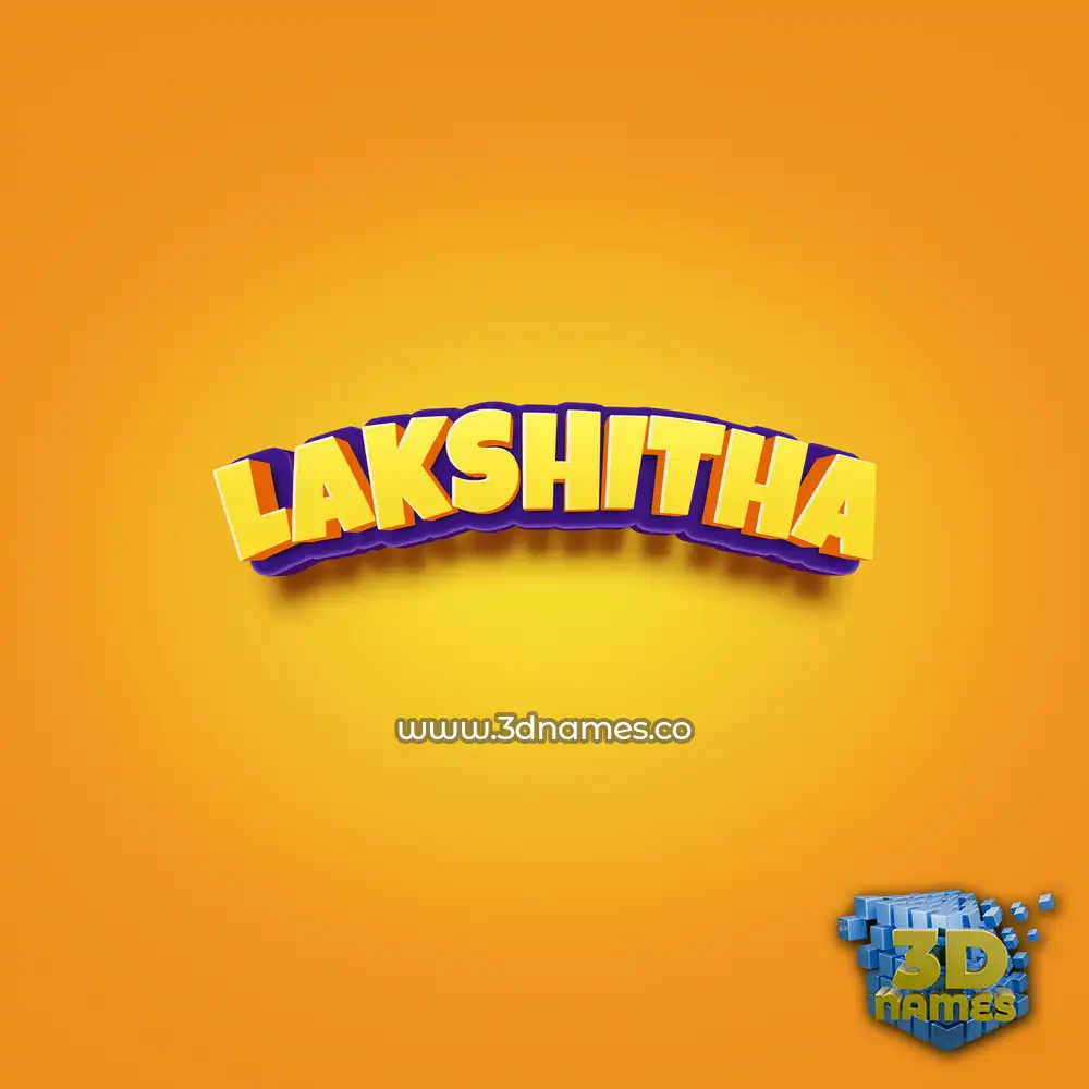 lakshitha in Orange Toon style - 3D name wallpaper