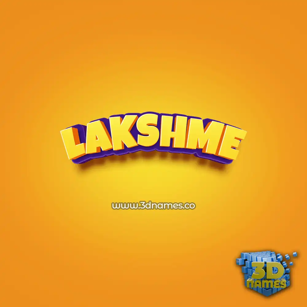 lakshme in Orange Toon style - 3D name wallpaper