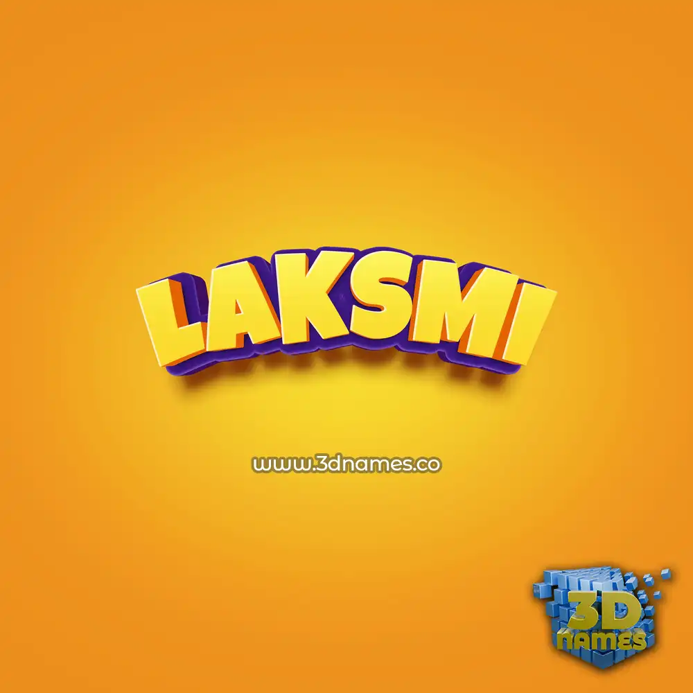 laksmi in Orange Toon style - 3D name wallpaper
