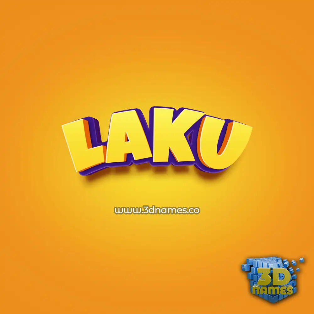 laku in Orange Toon style - 3D name wallpaper