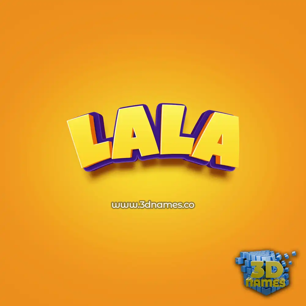 lala in Orange Toon style - 3D name wallpaper