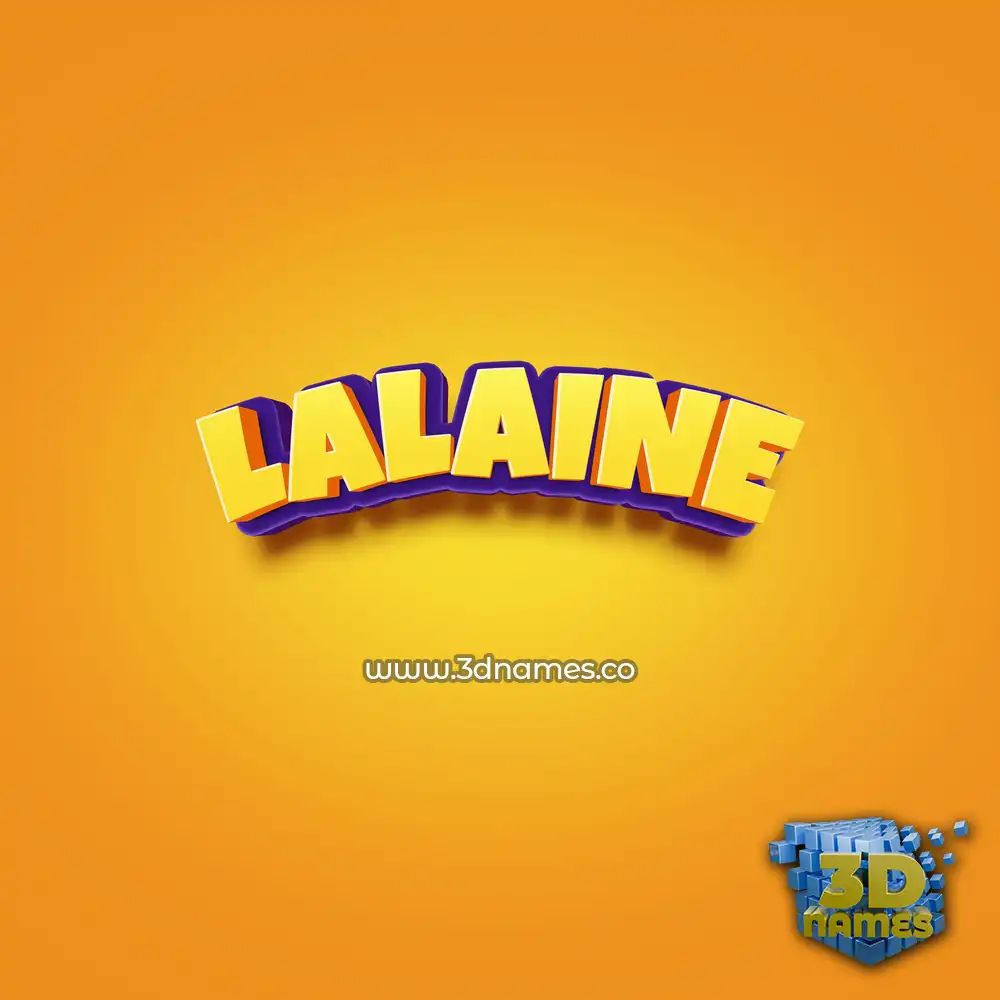 lalaine in Orange Toon style - 3D name wallpaper