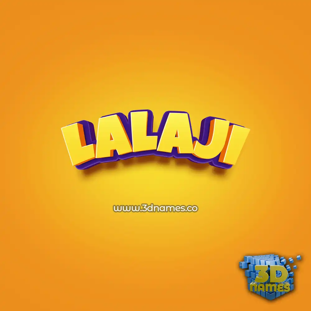 lalaji in Orange Toon style - 3D name wallpaper