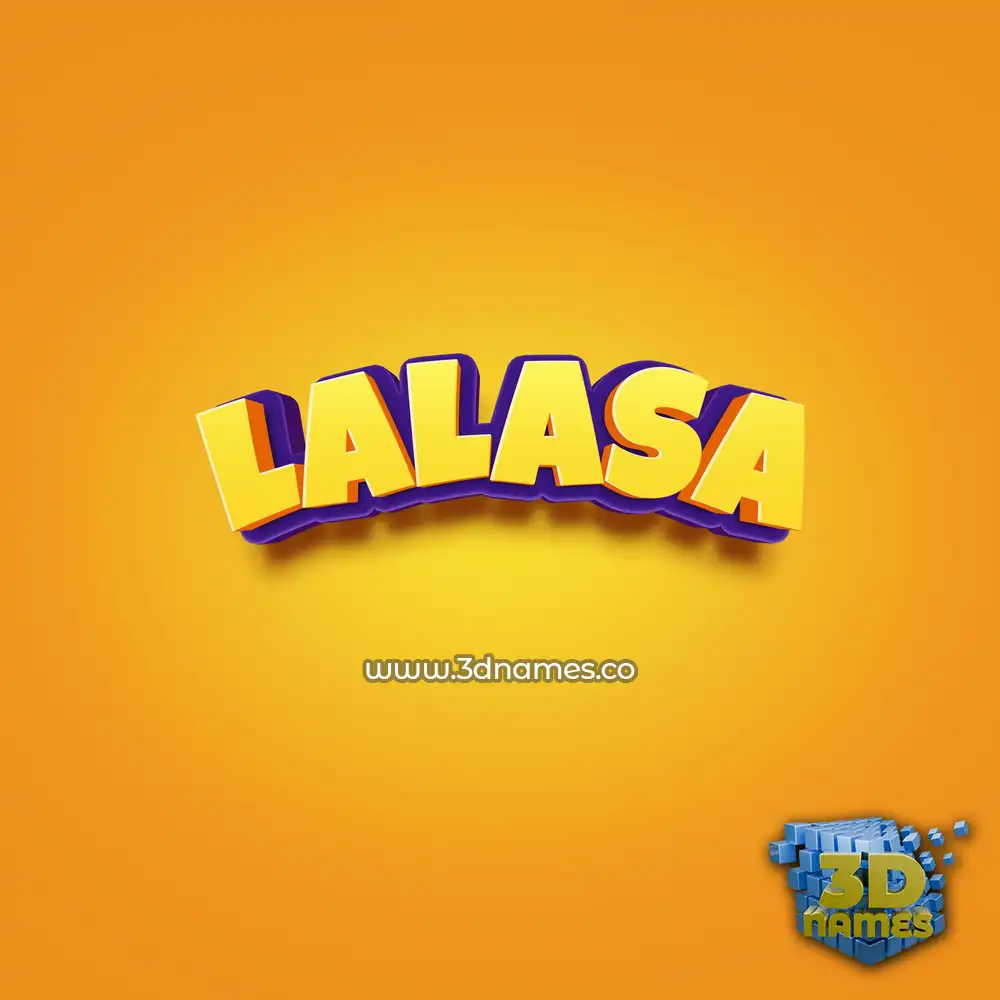 lalasa in Orange Toon style - 3D name wallpaper
