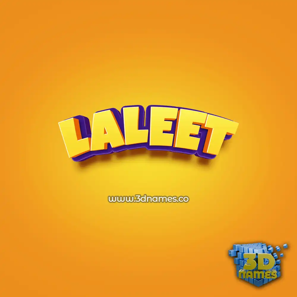 laleet in Orange Toon style - 3D name wallpaper