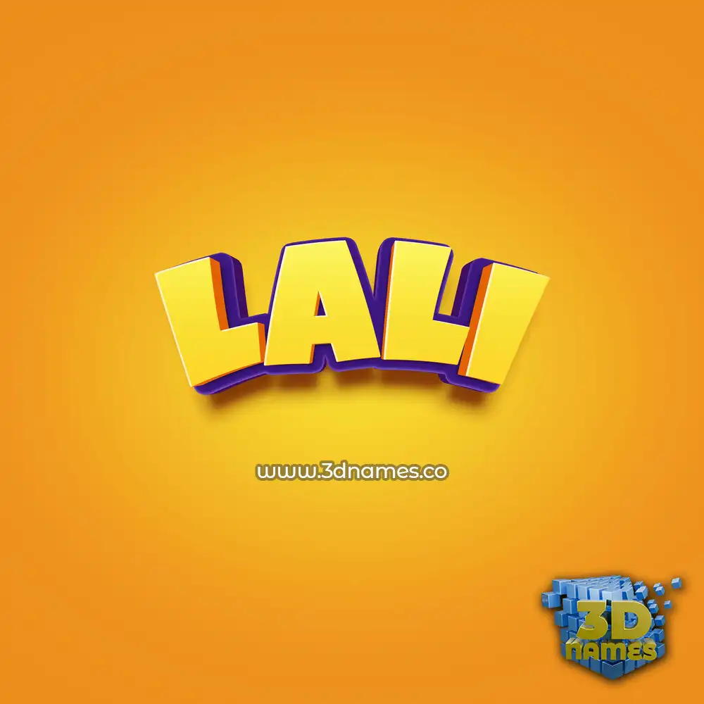 lali in Orange Toon style - 3D name wallpaper