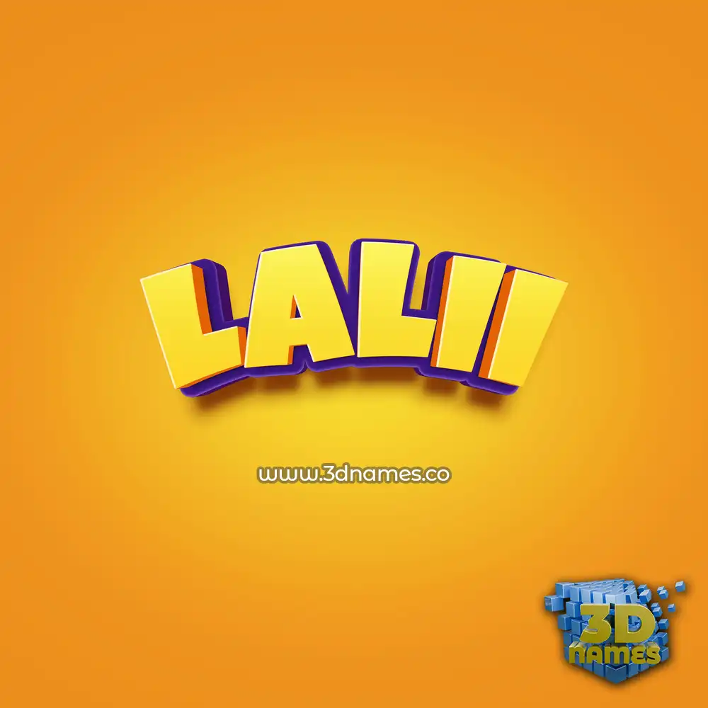 lalii in Orange Toon style - 3D name wallpaper