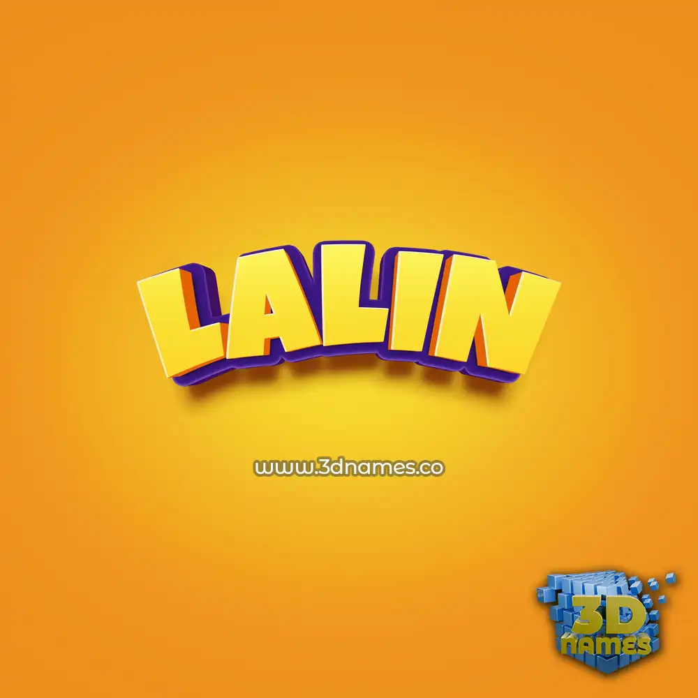 lalin in Orange Toon style - 3D name wallpaper