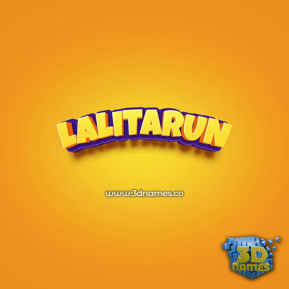 lalitarun in Orange Toon style - 3D name wallpaper
