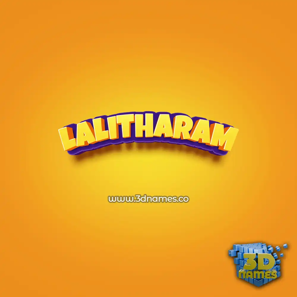 lalitharam in Orange Toon style - 3D name wallpaper