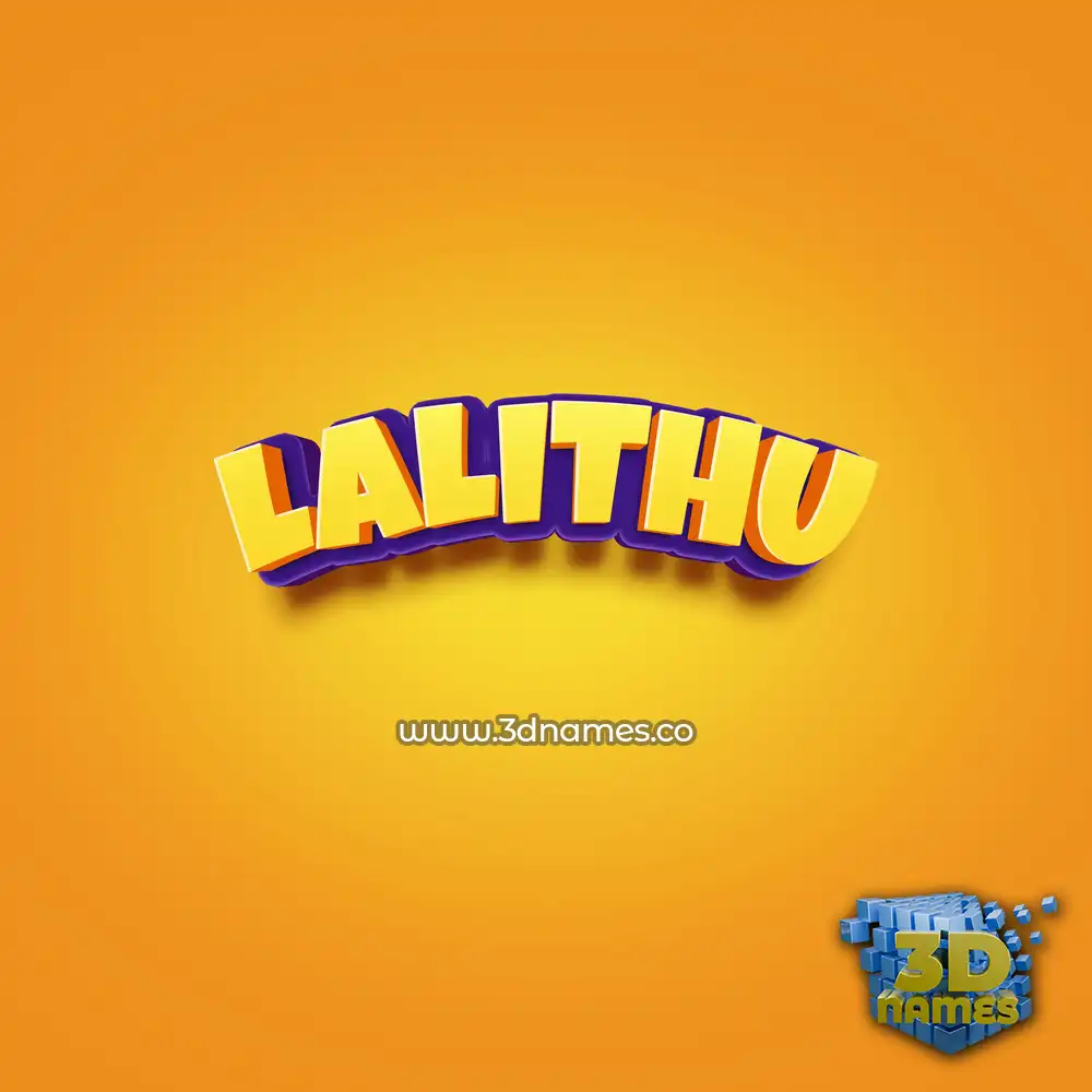 lalithu in Orange Toon style - 3D name wallpaper