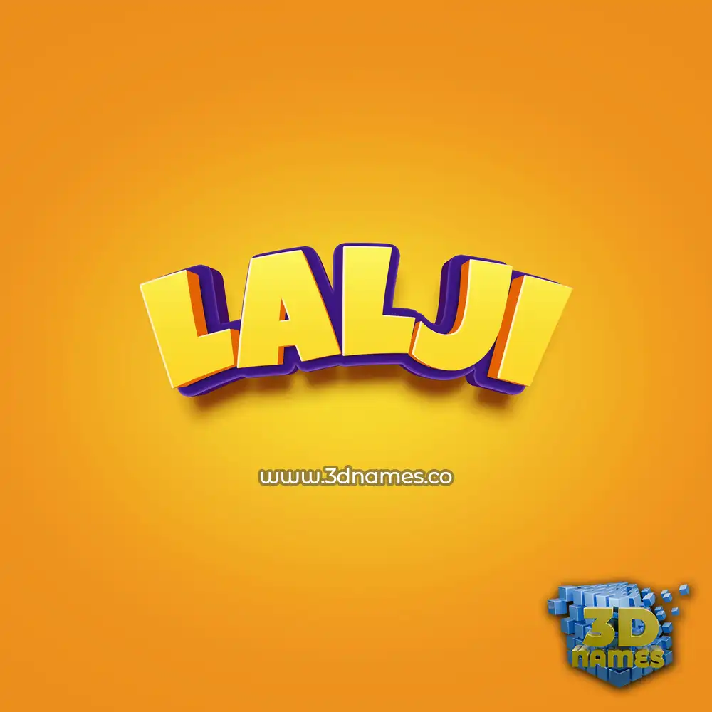 lalji in Orange Toon style - 3D name wallpaper