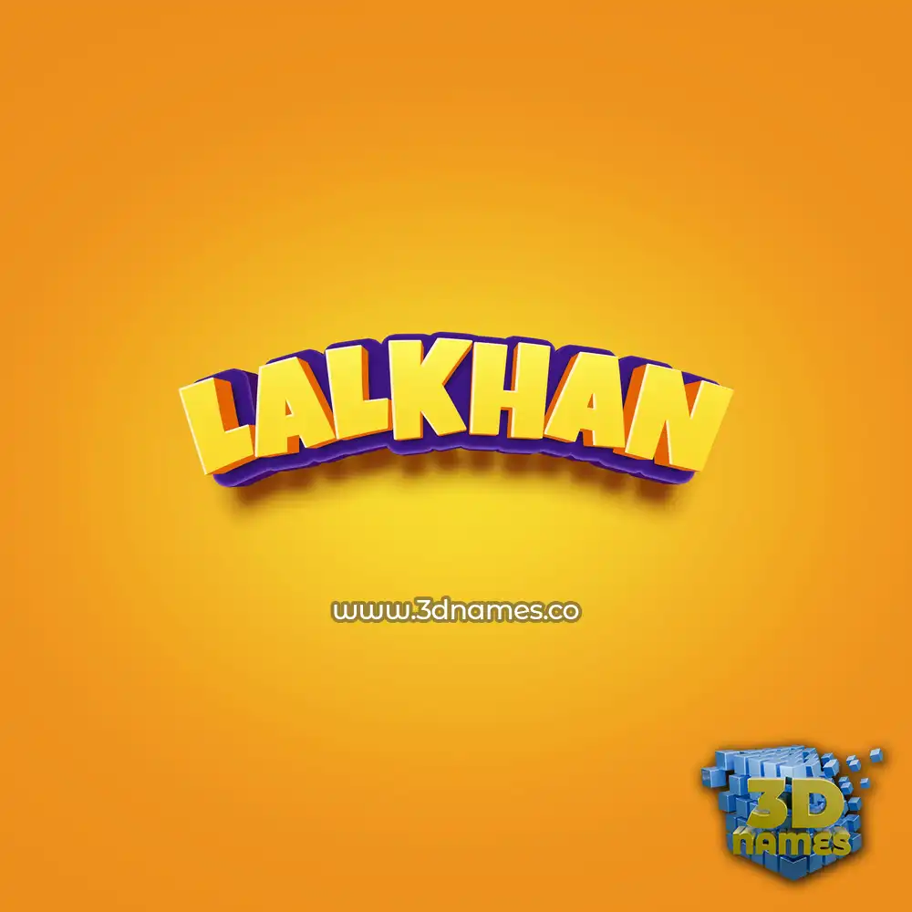 lalkhan in Orange Toon style - 3D name wallpaper