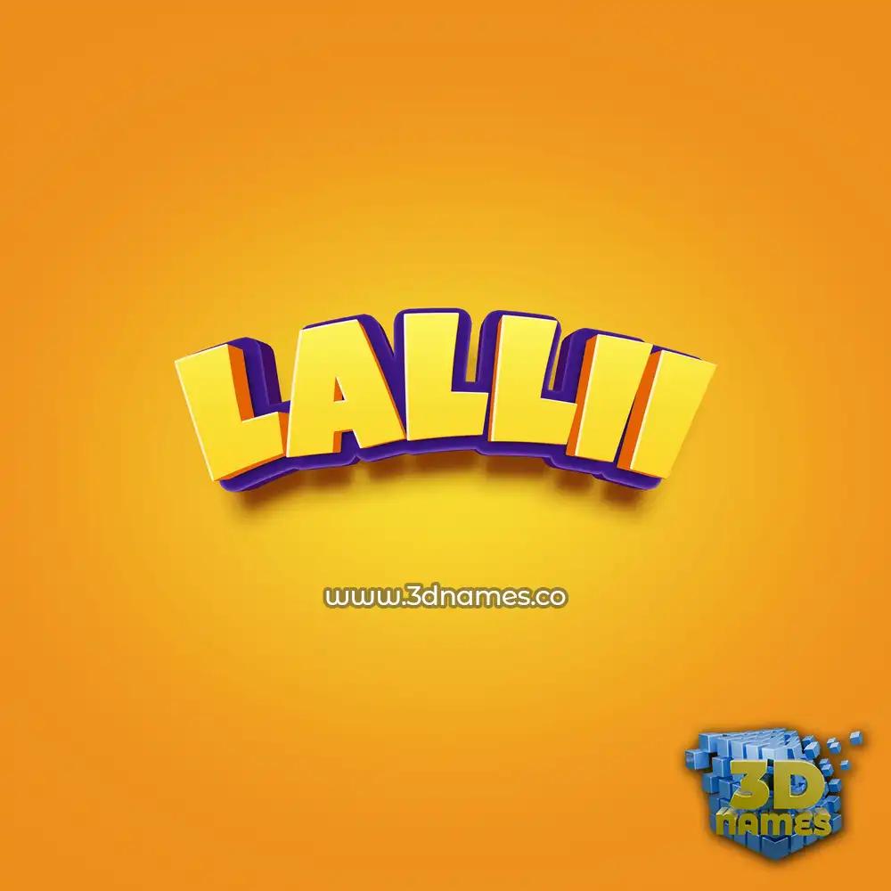 lallii in Orange Toon style - 3D name wallpaper