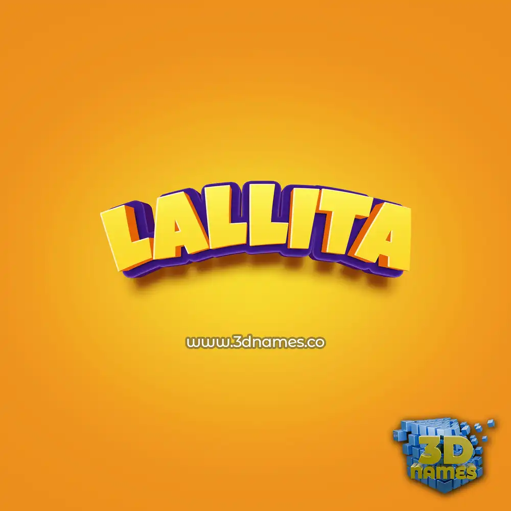 lallita in Orange Toon style - 3D name wallpaper