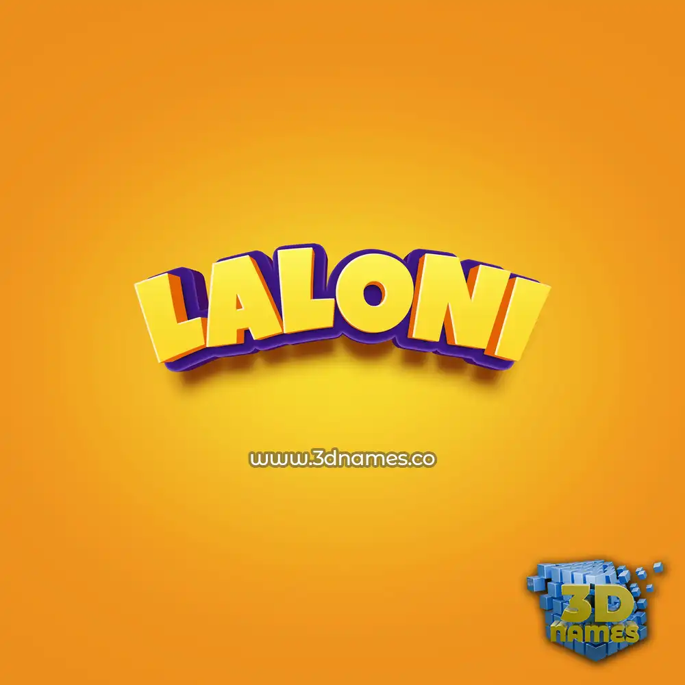 laloni in Orange Toon style - 3D name wallpaper