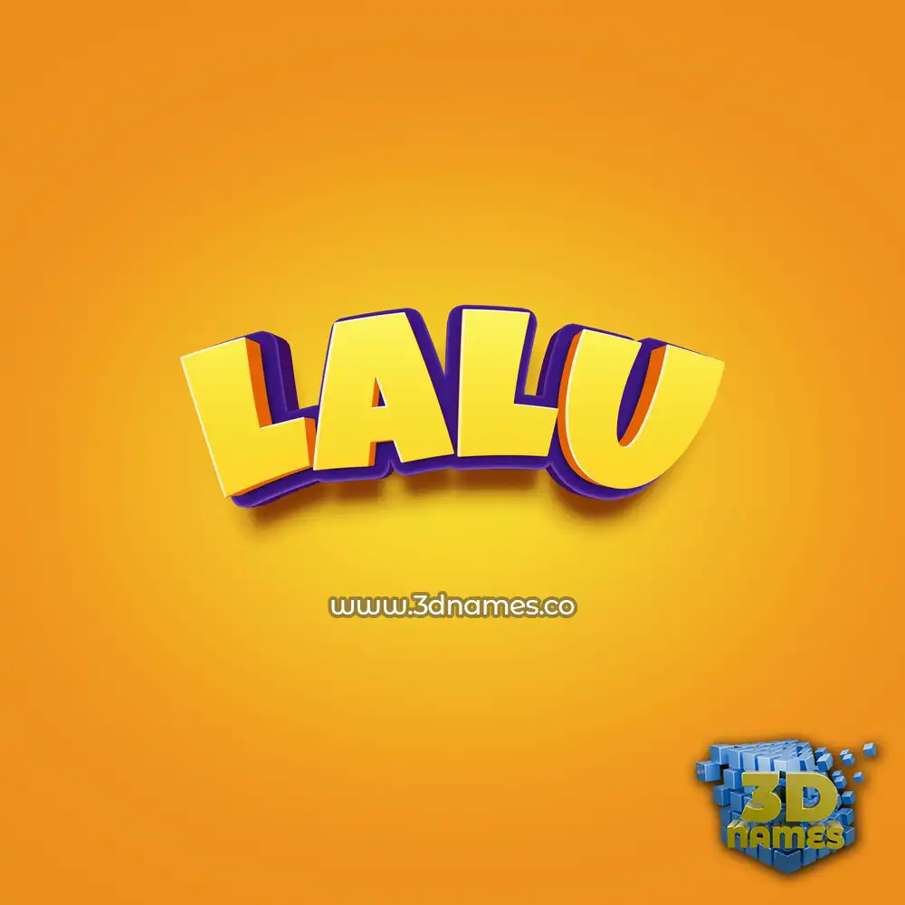 lalu in Orange Toon style - 3D name wallpaper