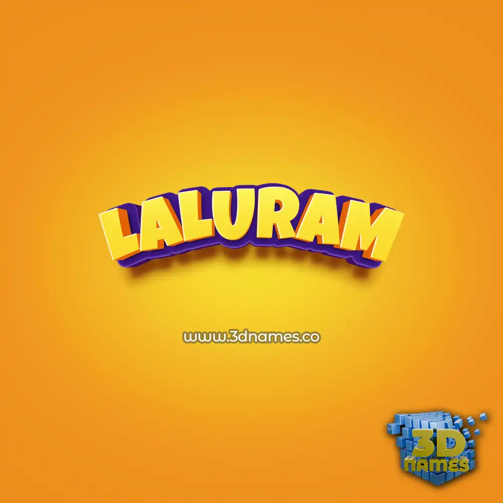 laluram in Orange Toon style - 3D name wallpaper