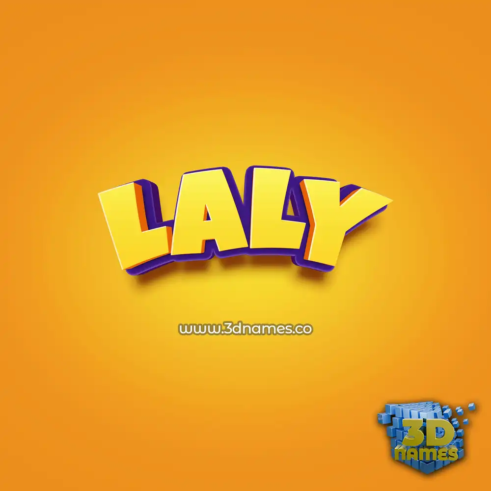 laly in Orange Toon style - 3D name wallpaper