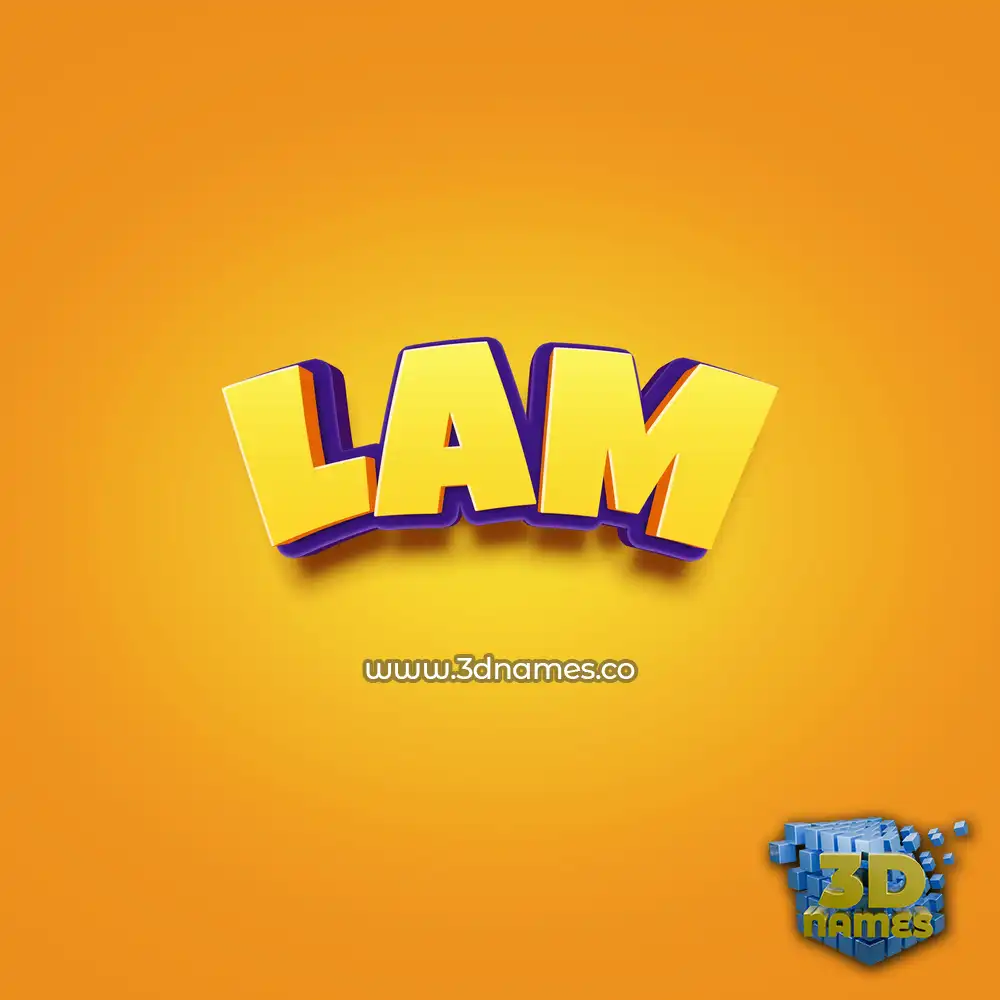 lam in Orange Toon style - 3D name wallpaper