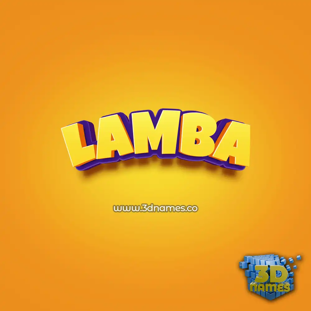 lamba in Orange Toon style - 3D name wallpaper