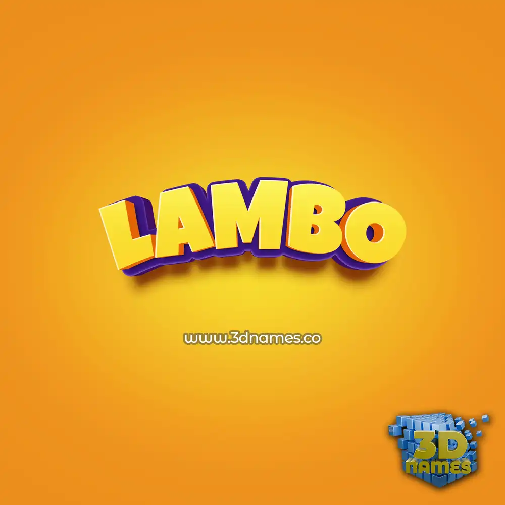 lambo in Orange Toon style - 3D name wallpaper