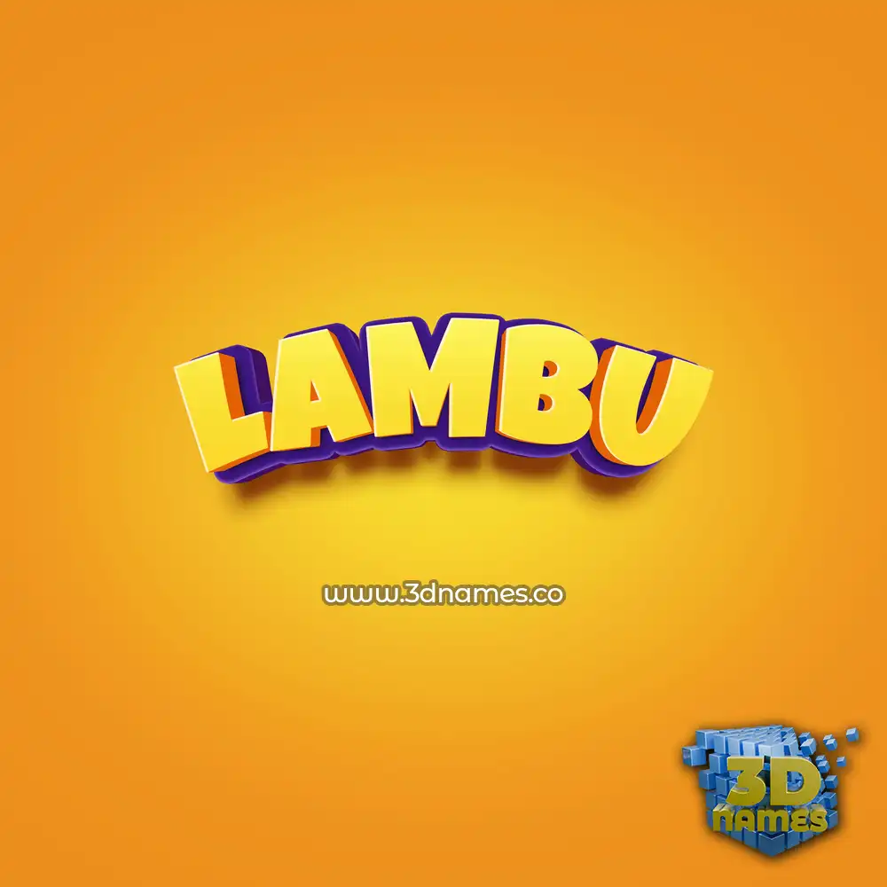 lambu in Orange Toon style - 3D name wallpaper