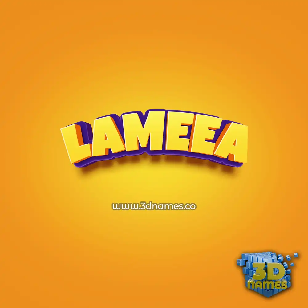 lameea in Orange Toon style - 3D name wallpaper