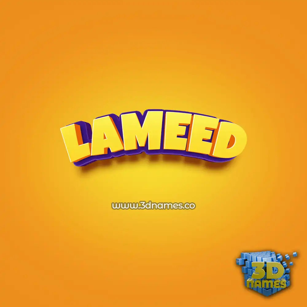 lameed in Orange Toon style - 3D name wallpaper