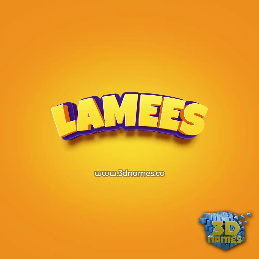 lamees in Orange Toon style - 3D name wallpaper