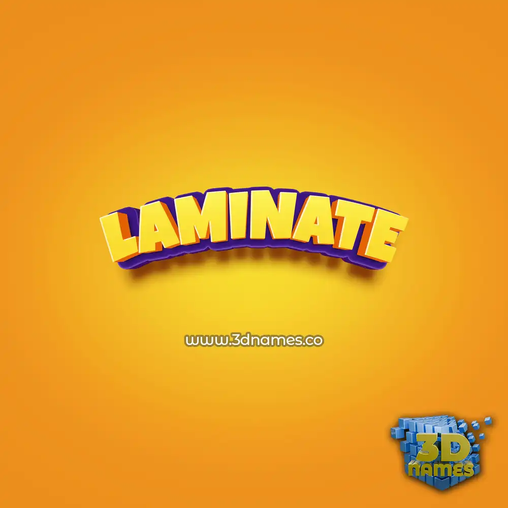 laminate in Orange Toon style - 3D name wallpaper