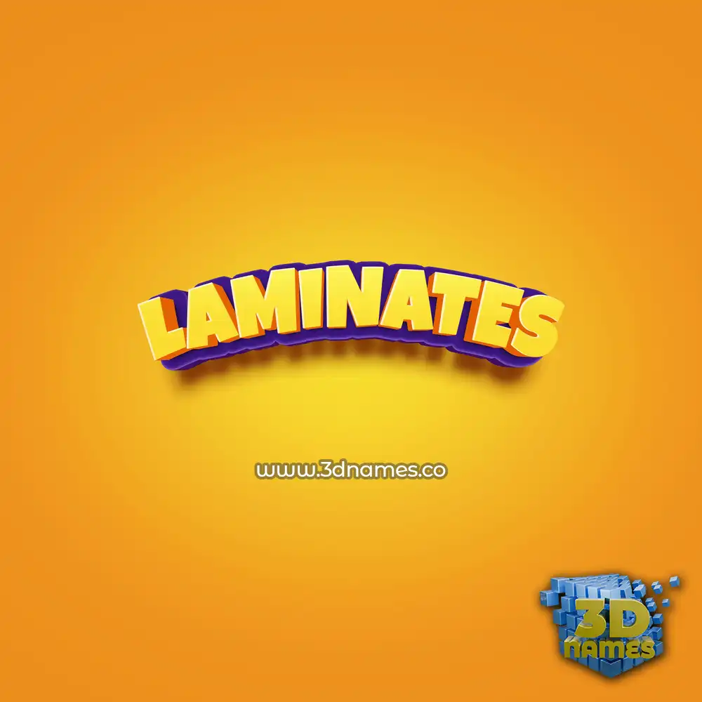laminates in Orange Toon style - 3D name wallpaper