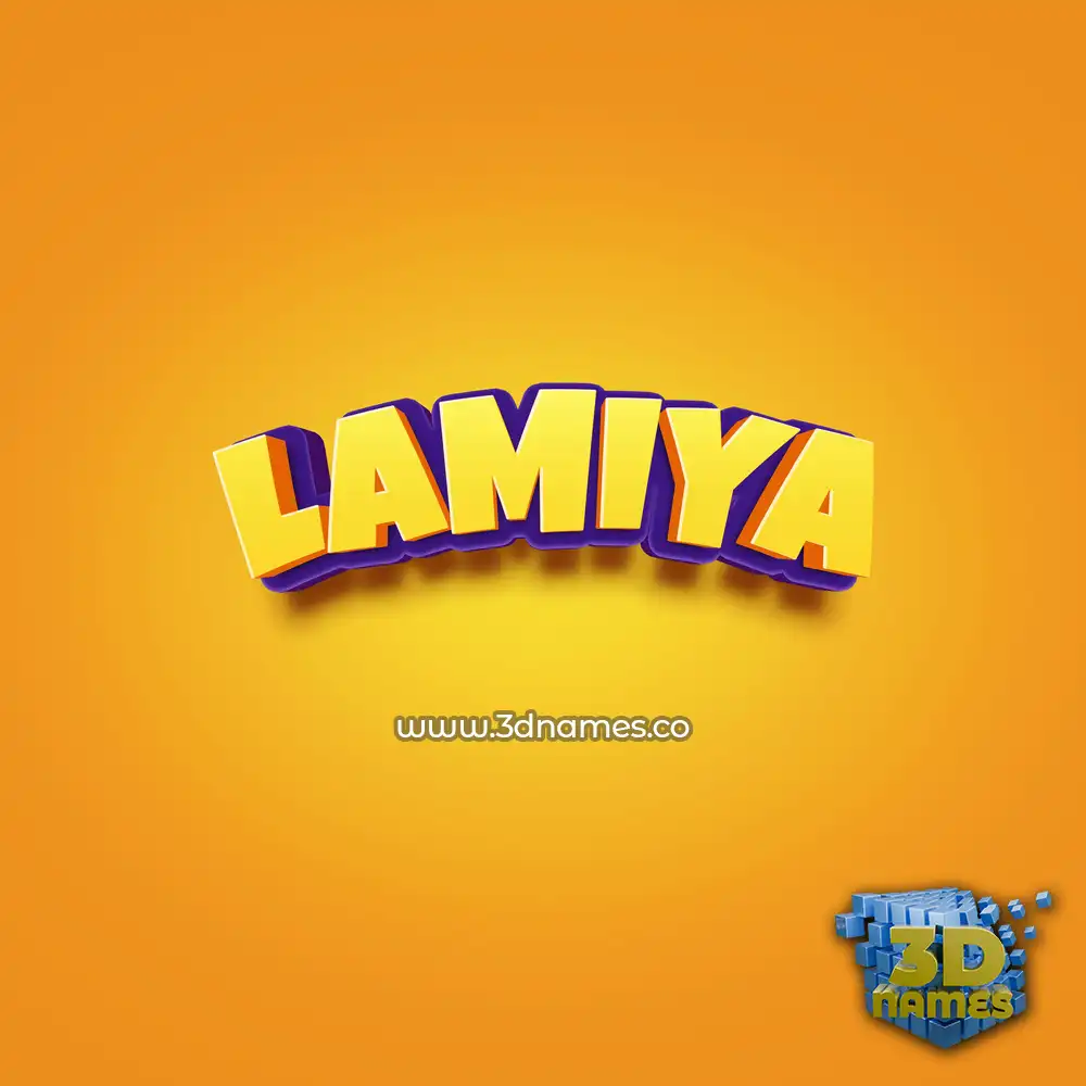lamiya in Orange Toon style - 3D name wallpaper