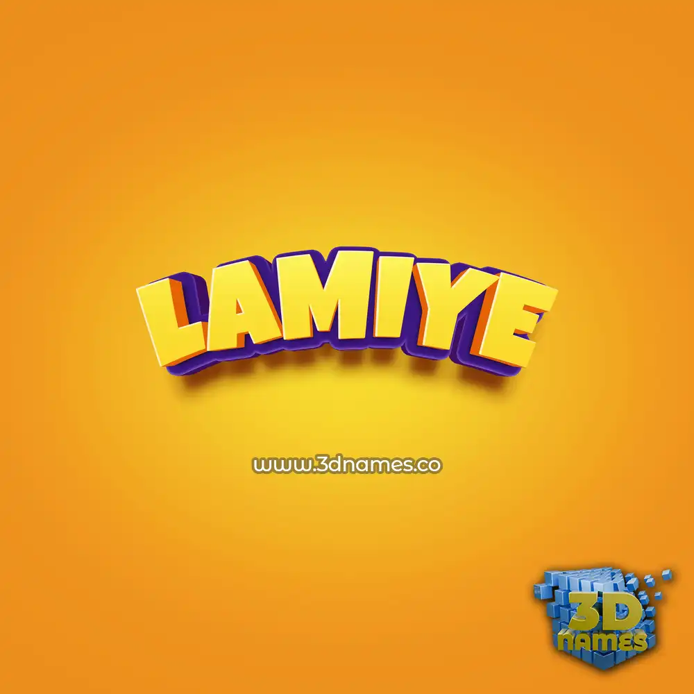 lamiye in Orange Toon style - 3D name wallpaper