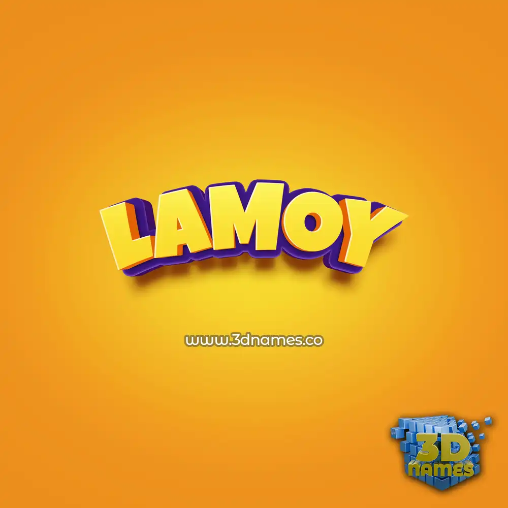 lamoy in Orange Toon style - 3D name wallpaper