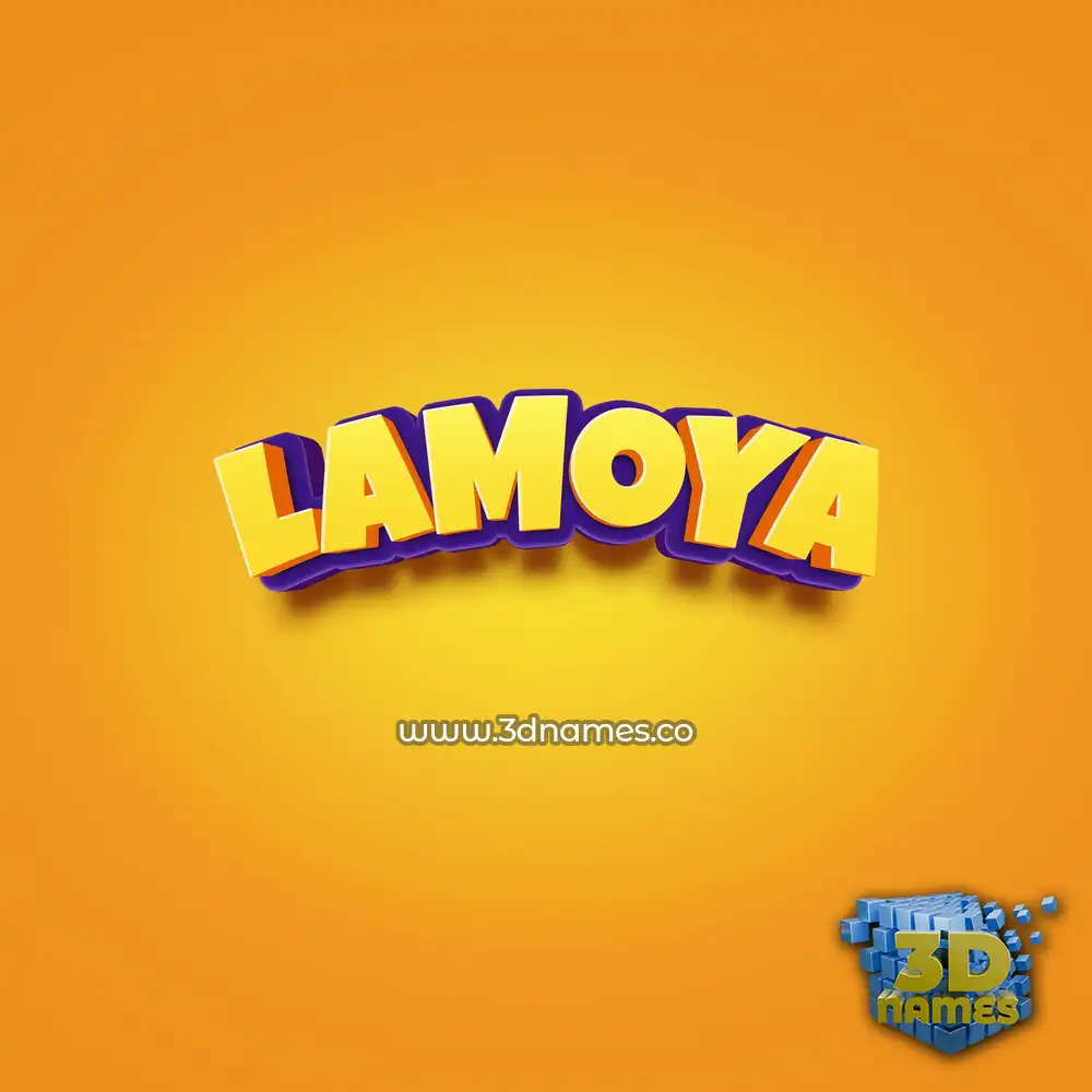 lamoya in Orange Toon style - 3D name wallpaper