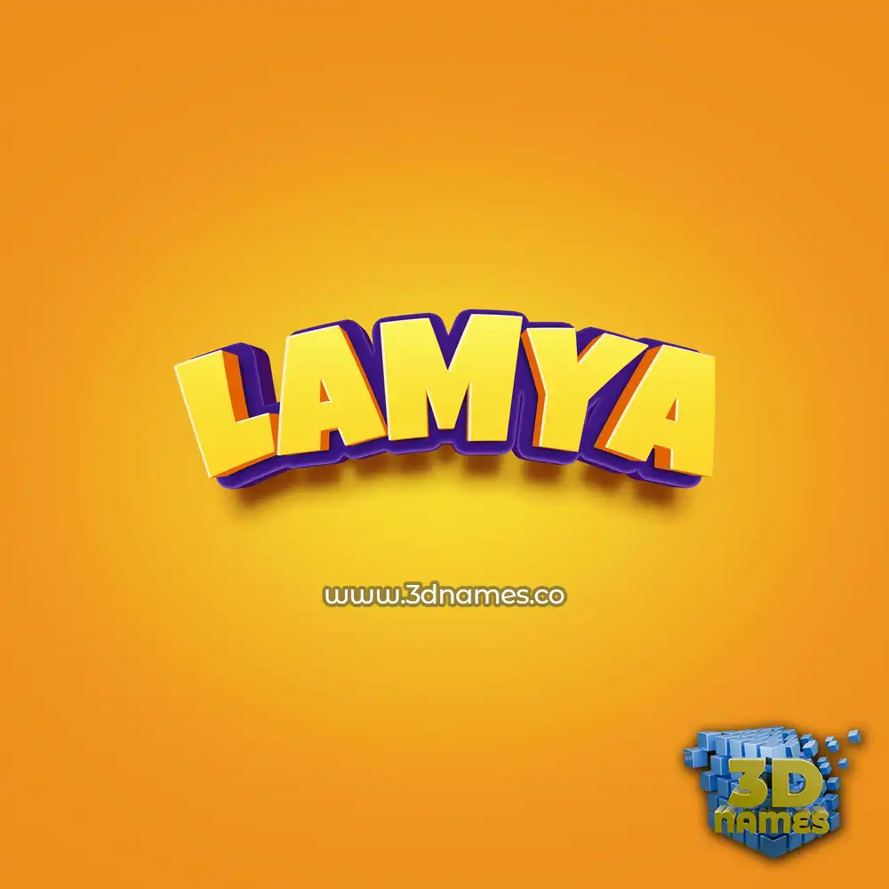 lamya in Orange Toon style - 3D name wallpaper