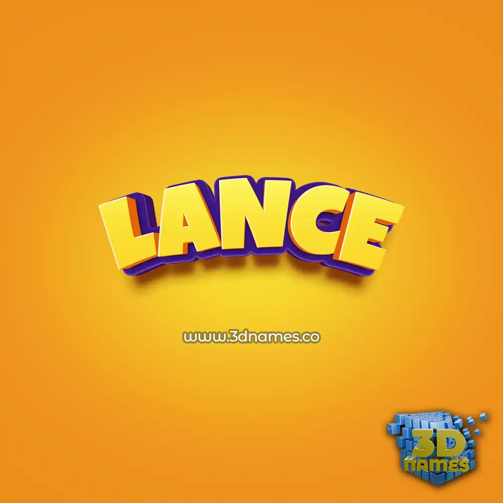 lance in Orange Toon style - 3D name wallpaper