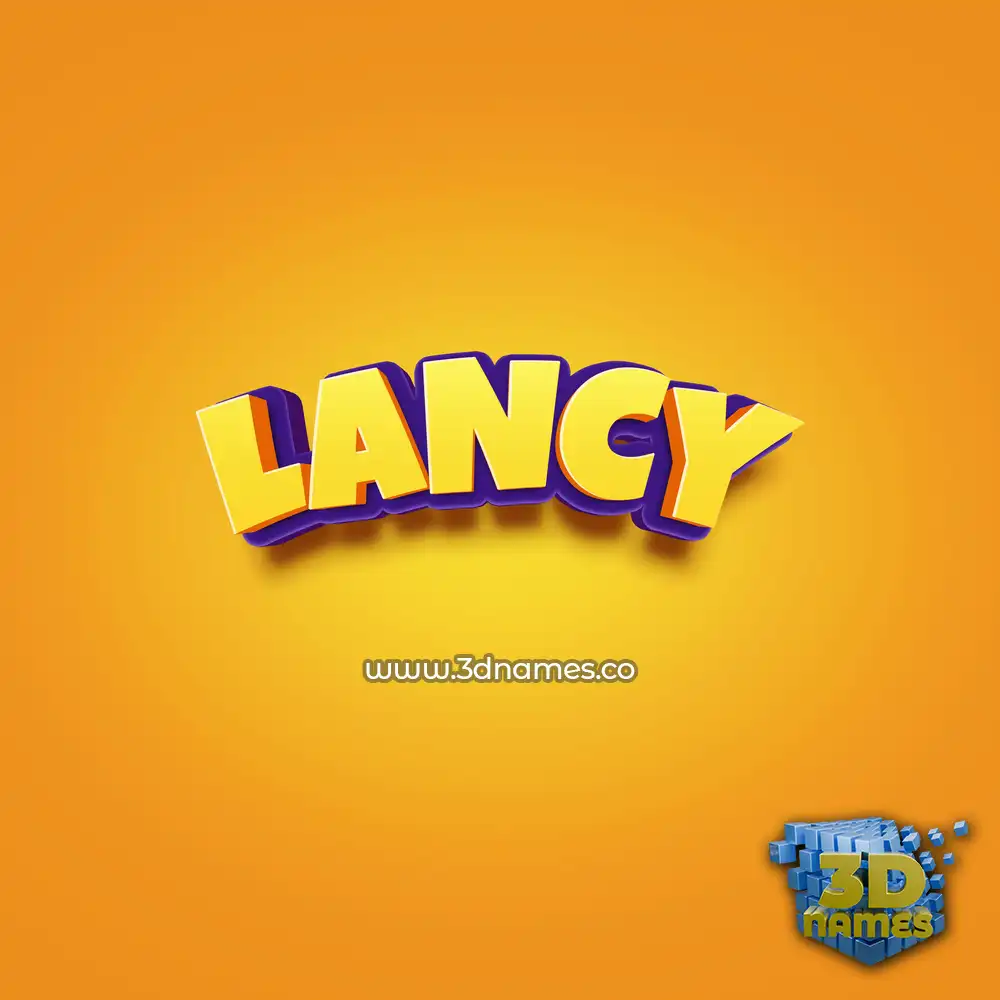 lancy in Orange Toon style - 3D name wallpaper