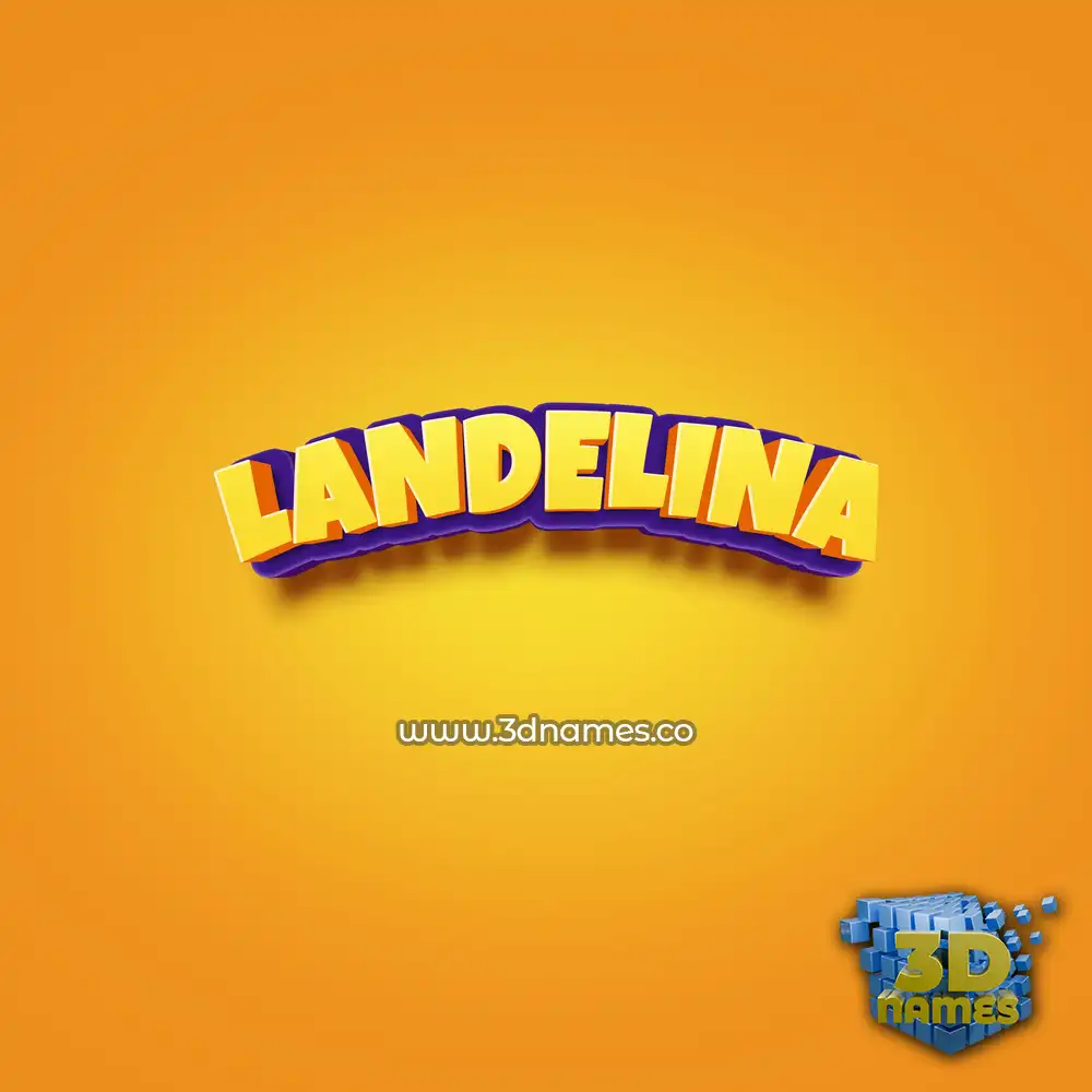 landelina in Orange Toon style - 3D name wallpaper