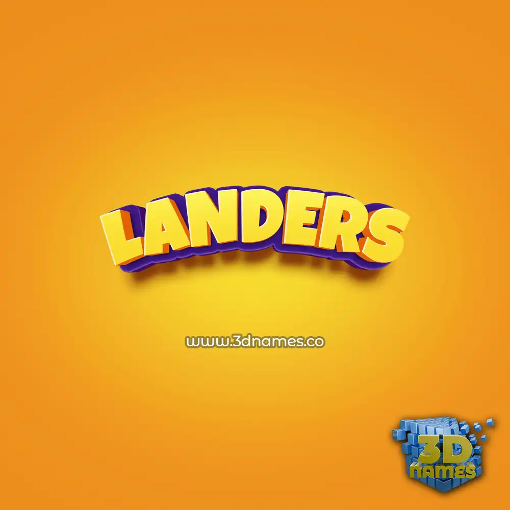 landers in Orange Toon style - 3D name wallpaper