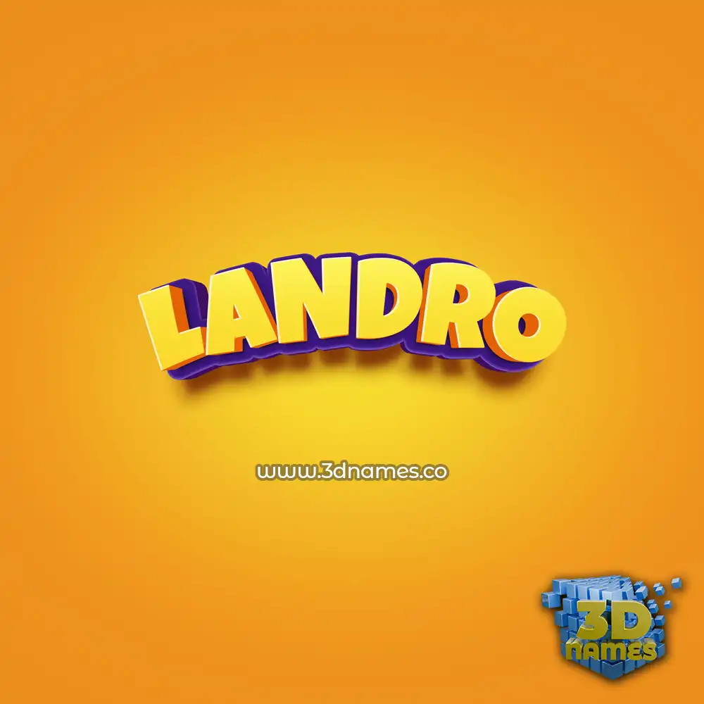 landro in Orange Toon style - 3D name wallpaper
