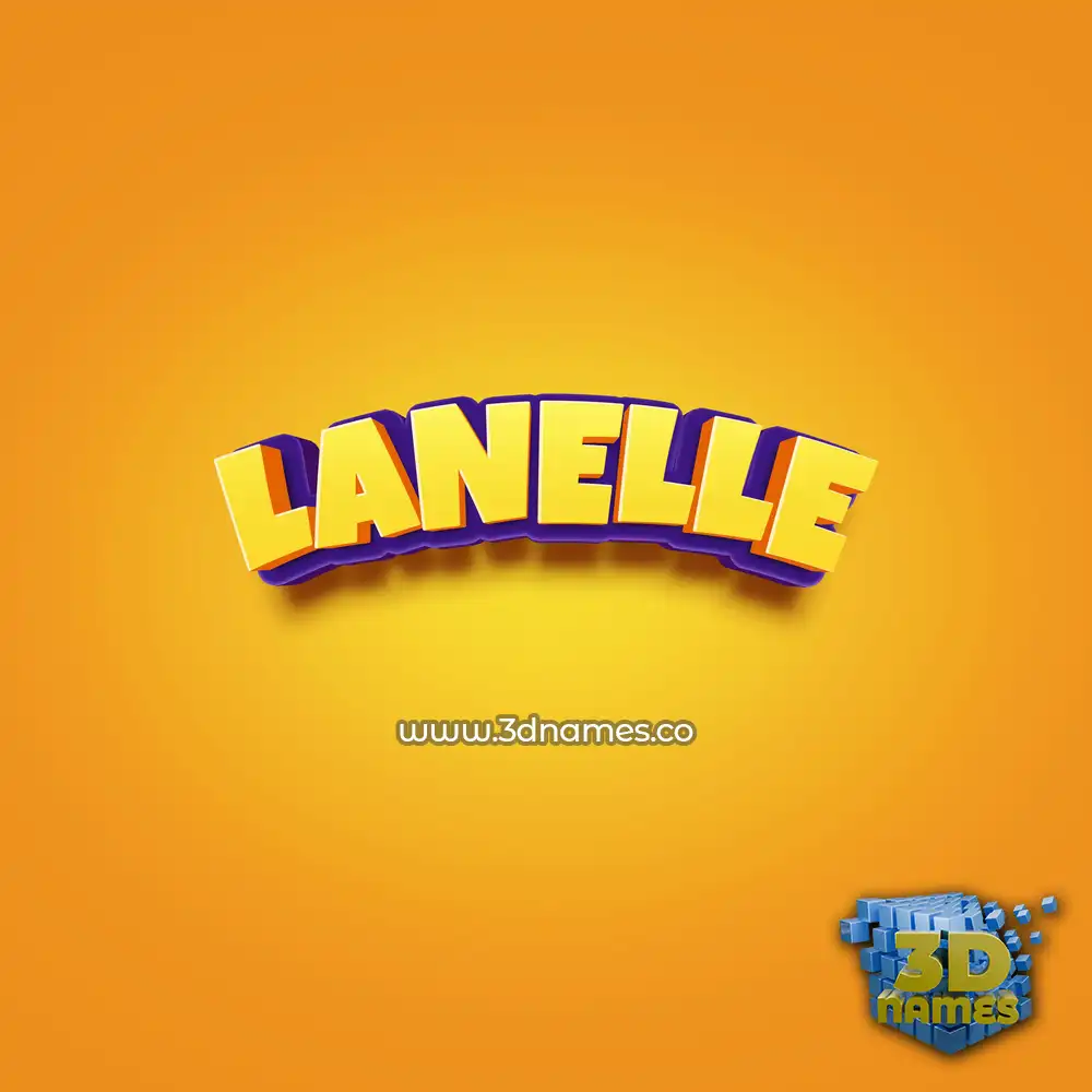 lanelle in Orange Toon style - 3D name wallpaper