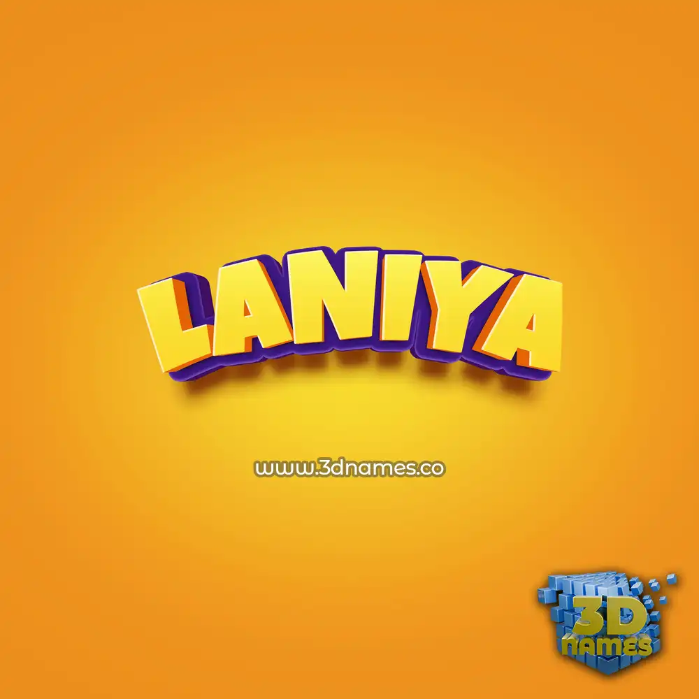 laniya in Orange Toon style - 3D name wallpaper